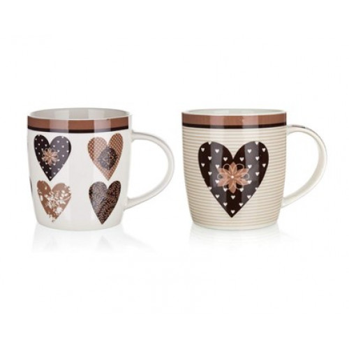 BANQUET Choco Hearts kerámia bögre, 360 ml 60220007