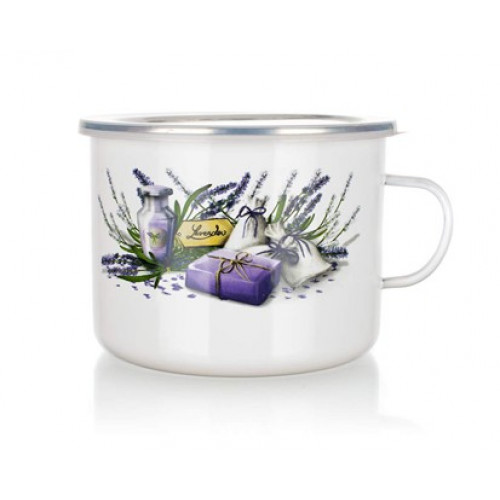 BANQUET Lavender zománcozott bögre tetővel, 2000 ml 13RMVEG10