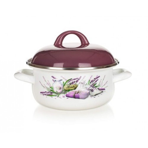 BANQUET Lavender zománcozott lábas fedővel, 2100 ml 13SM120CLLK
