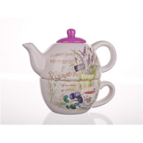 BANQUET Lavender kerámia teáskanna bögrével, 360/300 ml 60ZF1124-A