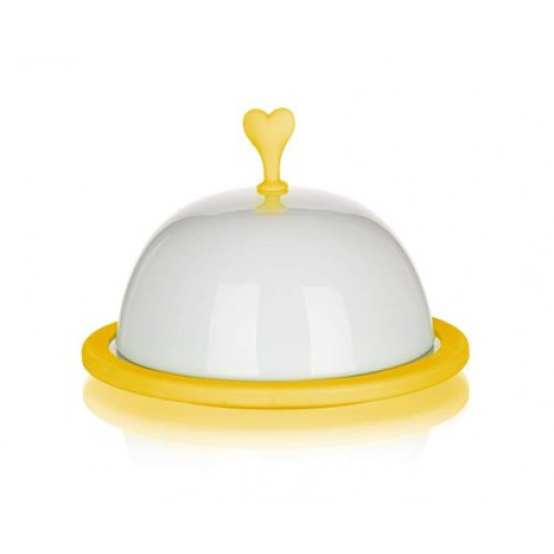 BANQUET Color Plus Yellow kerámia tálaló fedővel, 15 cm 60338021Y BANQUET Color Plus Yellow kerámia tálaló fedővel, 15 cm 60338021Y