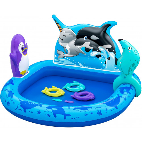 BESTWAY Polar Pals Felfújható játszómedence, 134 x 131 x 73 cm 53156