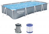 BESTWAY Steel Pro Fémvázas medence szett, 366 x 201 x 66 cm 561FV