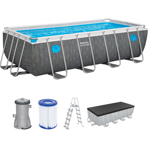 BESTWAY Steel Pro Max Splashview Fémvázas medence szett, 488 x 244 x 122 cm 561MB