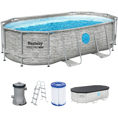 BESTWAY Power Steel Swim Vista fémvázas medence szett, 427 x 250 x 100 cm 56714