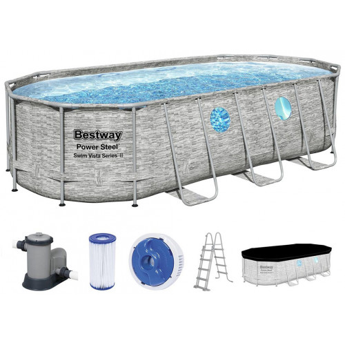 BESTWAY Power Steel Swim Vista fémvázas medence szett, 549 x 274 x 122 cm 56716