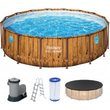 BESTWAY Power Steel Swim Vista fémvázas medence szett, 488 x 122 cm 56725