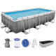 BESTWAY Power Steel téglalap alakú medence szett, 488 x 244 x 122 cm 56996