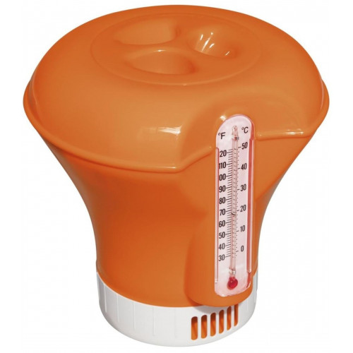 BESTWAY FlowClear úszó tabletta adagoló hőmérővel, narancs, 18,5 cm 58209