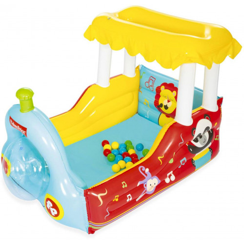 BESTWAY Fisher-Price Felfújható mozdony labdákkal, 132 x 94 x 89 cm 93537