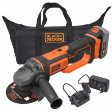 Black & Decker BCG720M1-QW Akkus sarokcsiszoló (125mm/18V/1x4,0Ah) Táska