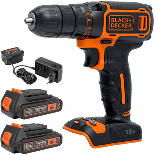 Black & Decker BDCDC18B-QW Akkus fúró/csavarozó (30Nm/18V/2x1,5Ah)