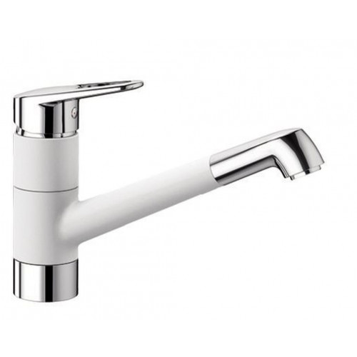 BLANCO NOTIS Silgranit-Look egykaros mosogató csaptelep, króm/fehér 523246 BLANCO NOTIS Silgranit-Look egykaros mosogató csaptelep, króm/fehér 523246