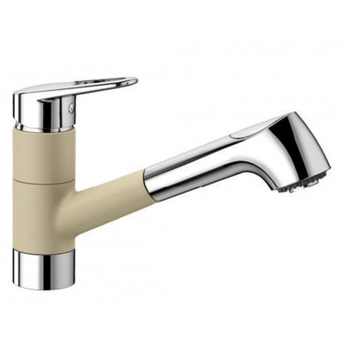 BLANCO NOTIS-S Silgranit-Look kihúzhatófejes mosogató csaptelep, króm/pezsgő 523256