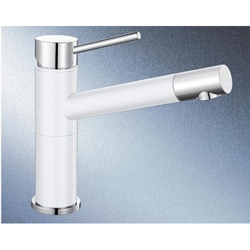 BLANCO ALTA Compact szilgránit mosogató csaptelep, króm/fehér 515317