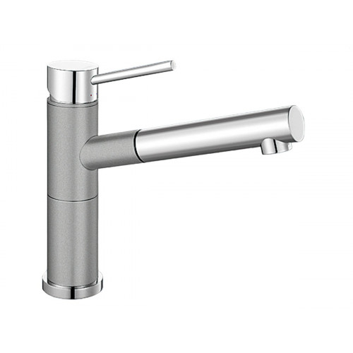 BLANCO ALTA-S Compact szilgránit kihúzhatófejes mosogató csaptelep, króm/alumetál 515326