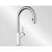 BLANCO CARENA-S Vario Silgranit-Look kihúzhatófejes mosogatócsap, króm/fehér 521368