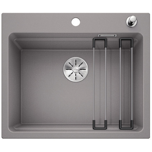 BLANCO ETAGON 6 InFino szilgránit mosogató dugókiemelővel, alumetál 524531
