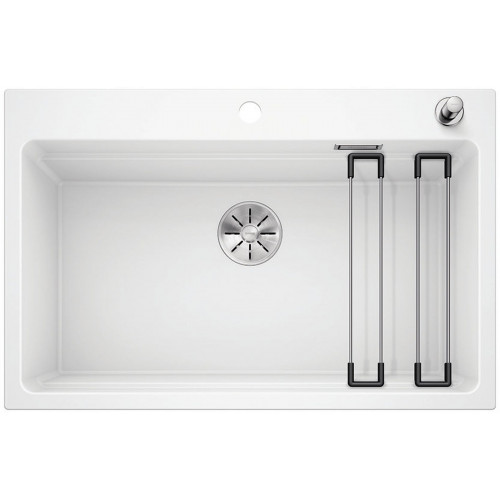 BLANCO ETAGON 8 InFino szilgránit mosogató dugókiemelővel, fehér 525181