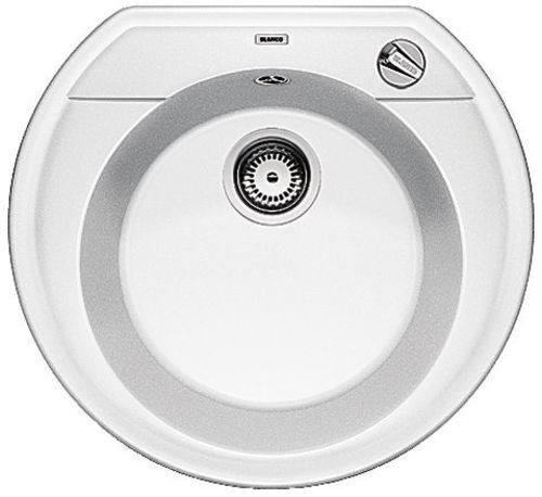 BLANCO Rondoval 45 szilgránit mosogató dugókiemelővel, fehér 515660
