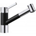 BLANCO TIVO-S Silgranit-Look kihúzhatófejes mosogató csaptelep, króm/fekete 526279