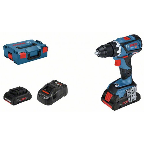 BOSCH GSR 18V-60 C Akkus fúró-csavarozó 2x 18V 4.0Ah, L-Boxx 06019G1108