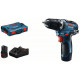 BOSCH GSR 12V-35 Akkus fúró-csavarozó szénkefementes (2x12V/3.0Ah) L-boxxban, 06019H8002