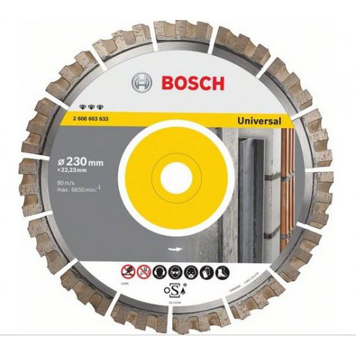 BOSCH Best for Universal gyémánt darabolótárcsa, 230 x 22,23 x 2,4 x 15 mm 2608603633