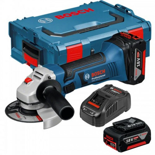 Bosch akkus sarokcsiszoló GWS 18-125 V-LI 18V 2x5,0Ah, L-Boxx 060193A30L