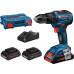 Bosch GSB 18V-55 Ütvefúró- és csavarozó 18V, 3x4,0Ah, L-Boxx 0615990L4L