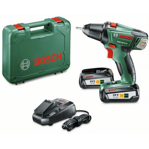 BOSCH PSR 18 LI-2 akkus fúrócsavarozó + 2 akkuegységgel 060397330H