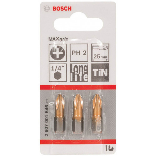 BOSCH Max Grip csavarozófej PH 2, 25 mm 3Db. 2607001546