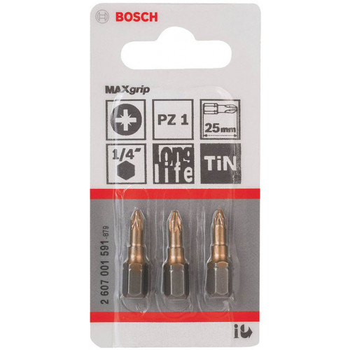 BOSCH Max Grip csavarozófej PZ 1, 25 mm 3 Db. 2607001591