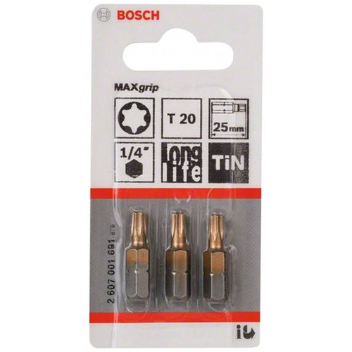 BOSCH Max Grip csavarozófej T20, 25 mm 3Db. 2607001691