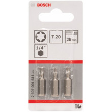 BOSCH Extra kemény Bit T20, 25 mm, 3Db. 2607001611