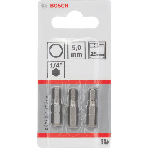 BOSCH Csavarozófej, extra kemény HEX 5, 25 mm 2607001726