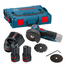 BOSCH GWS 12V-76 PROFESSIONAL Akkus sarokcsiszoló (12V/2x3,0Ah) L-BOXX 06019F200B