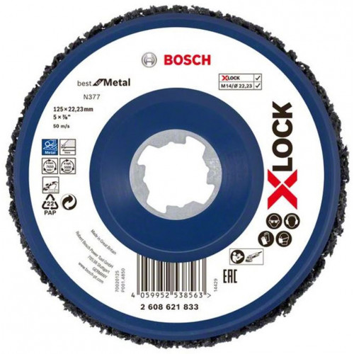 BOSCH X-LOCK N377 Metal tisztítókorong, 125 mm, 22,23 mm, 1Db. 2608621833