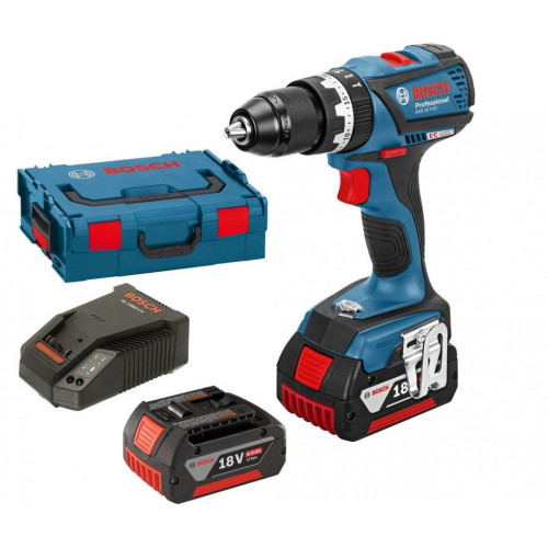 Bosch GSB18V-EC Akkus fúró csavarozó + 1x18V/ 2x 5,0 Ah L-Boxx 06019E9104