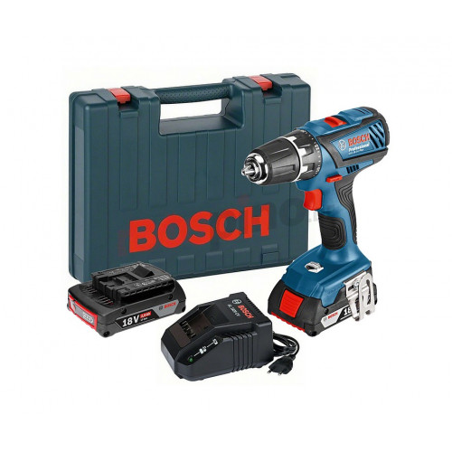 Bosch GSR 18-2-LI Plus Akkus fúrócsavarozó 2 x 2.0 Ah kofferben 06019E6120