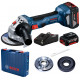 BOSCH GWS 180-LI PROFESSIONAL Sarokcsiszoló 2x 4Ah,125 mm + Koffer 06019H9021