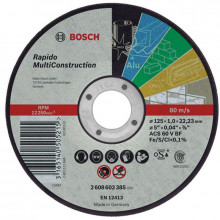 BOSCH Rapido Multi Construction Darabolótárcsa, egyenes, 125 mm, 1,0 mm 2608602385