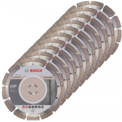 BOSCH Gyémánt darabolótárcsa, Standard for Concrete kivitel 180x22,23x2x10mm,10 2608603242