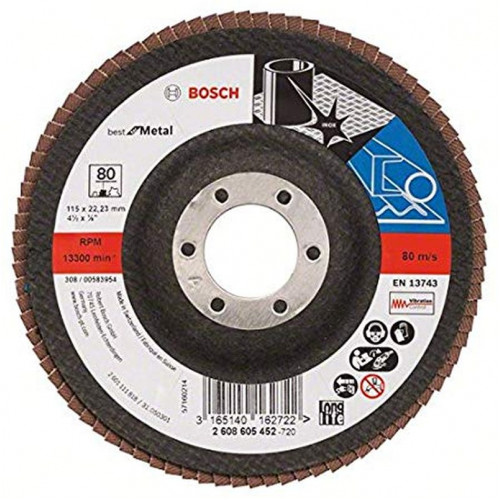 BOSCH X571 fíber csiszolótárcsa, Best for Metal D= 115 mm; G= 80, hajlított 2608605452