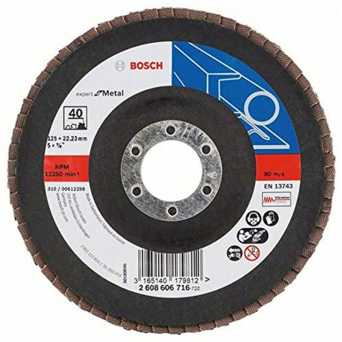 BOSCH Expert for Metal fíber csiszolótárcsa X551, 125x22,23mm, 60, hajlított 2608606717