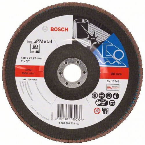 BOSCH Best for Metal fíber csiszolótárcsa X571, 180x22,2mm, 80 2608606739