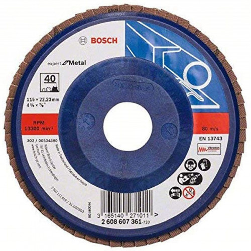 BOSCH Expert for Metal fíber csiszolótárcsa X551, 115x 22,23mm, G40, egyenes 2608607361