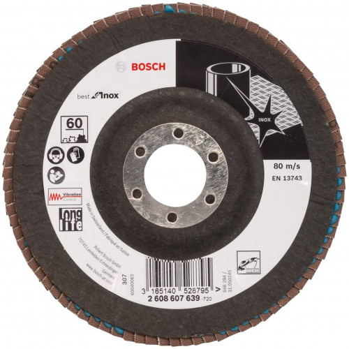 BOSCH X581 fíber csiszolótárcsa, Best for Inox 125mm, P60, 2608607639