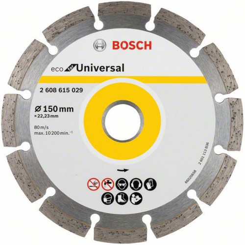 BOSCH Szegmentált gyémánttárcsa ECO 150x22, 23mm, 10Db. 2608615042