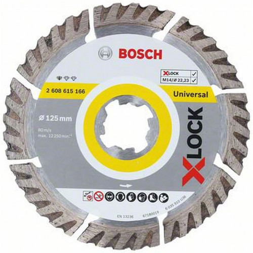 Bosch X-LOCK gyémánt darabolótárcsa, Standard for Universal kivitel 125 mm 2608615166